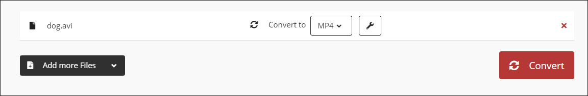 convert AVI to MP4 with Cloudconvert