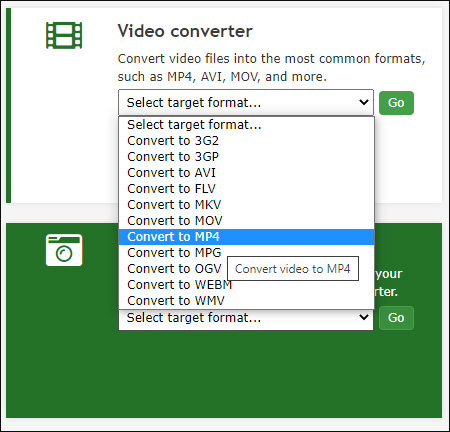 select the Convert to MP4 option from the list