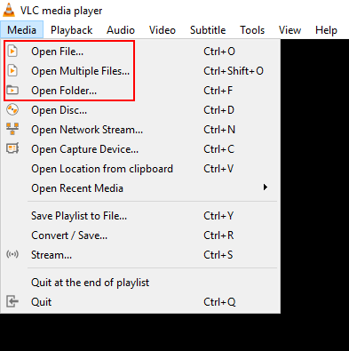 How to play files using VLC