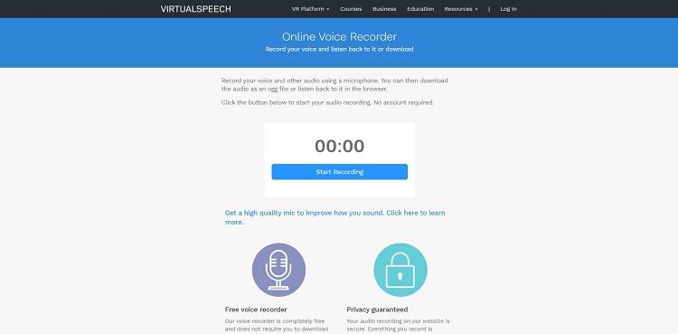 VirtualSpeech Online Voice Recorder