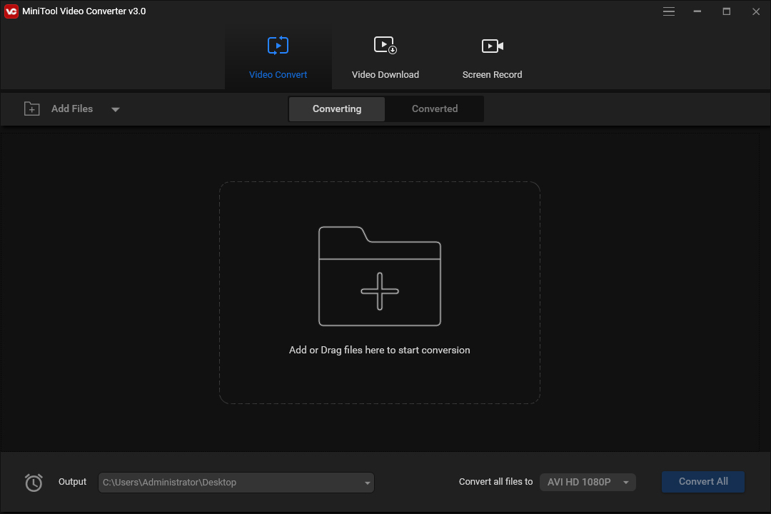 the interface of MiniTool Video Converter