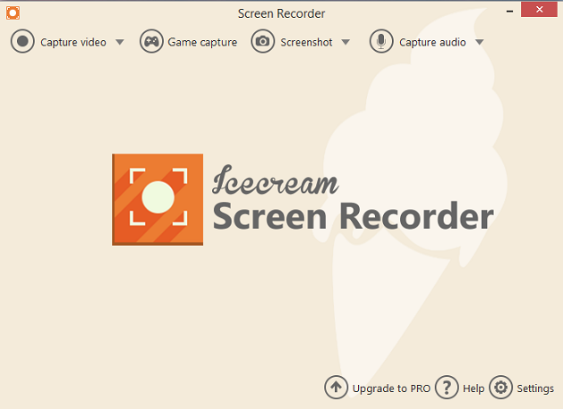 interface of Icecream Screen Recorder