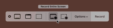 Record Entire Screen with Screenshot toolbar Mac