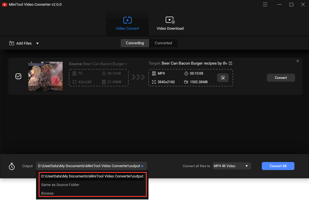 TS to MP4 How to Convert a TS Video to MP4 on Windows and Mac MiniTool Video Converter