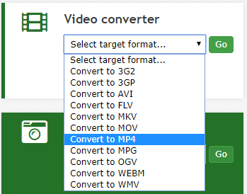 select Convert video to MP4