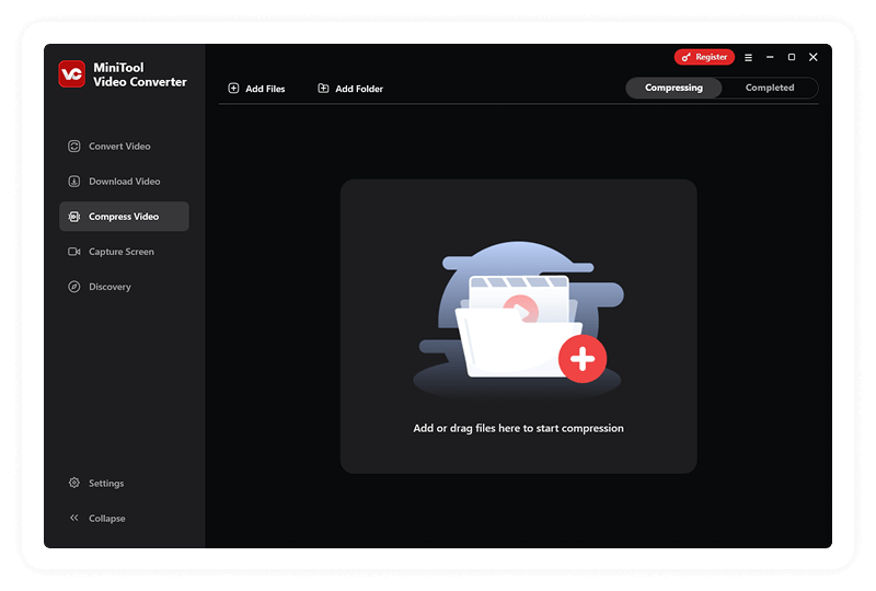 The Compress Video page in MiniTool Video Converter
