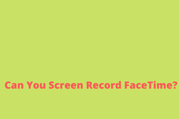 can screen record facetime audio