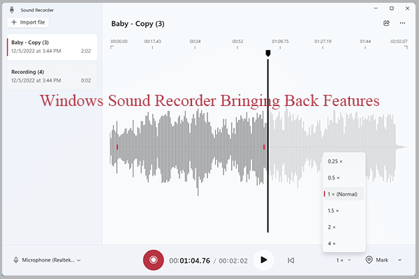 Windows 11 Sound Recorder Bringing Back Features: Waveform/Mark…