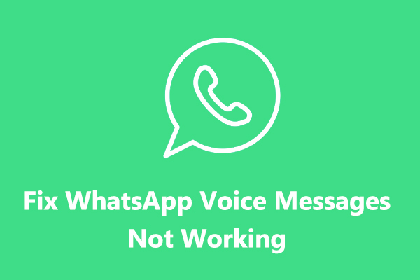 How to Fix WhatsApp Voice Messages Not Working – 9 Ways [Solved