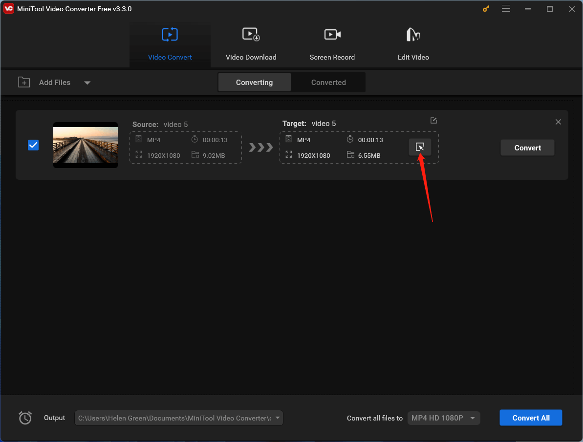 click the settings icon