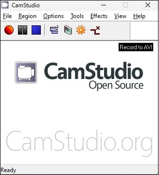 interface of CamStudio
