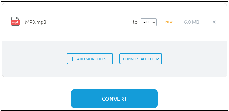 convert MP3 to AIFF using Onlineconvertfree.com