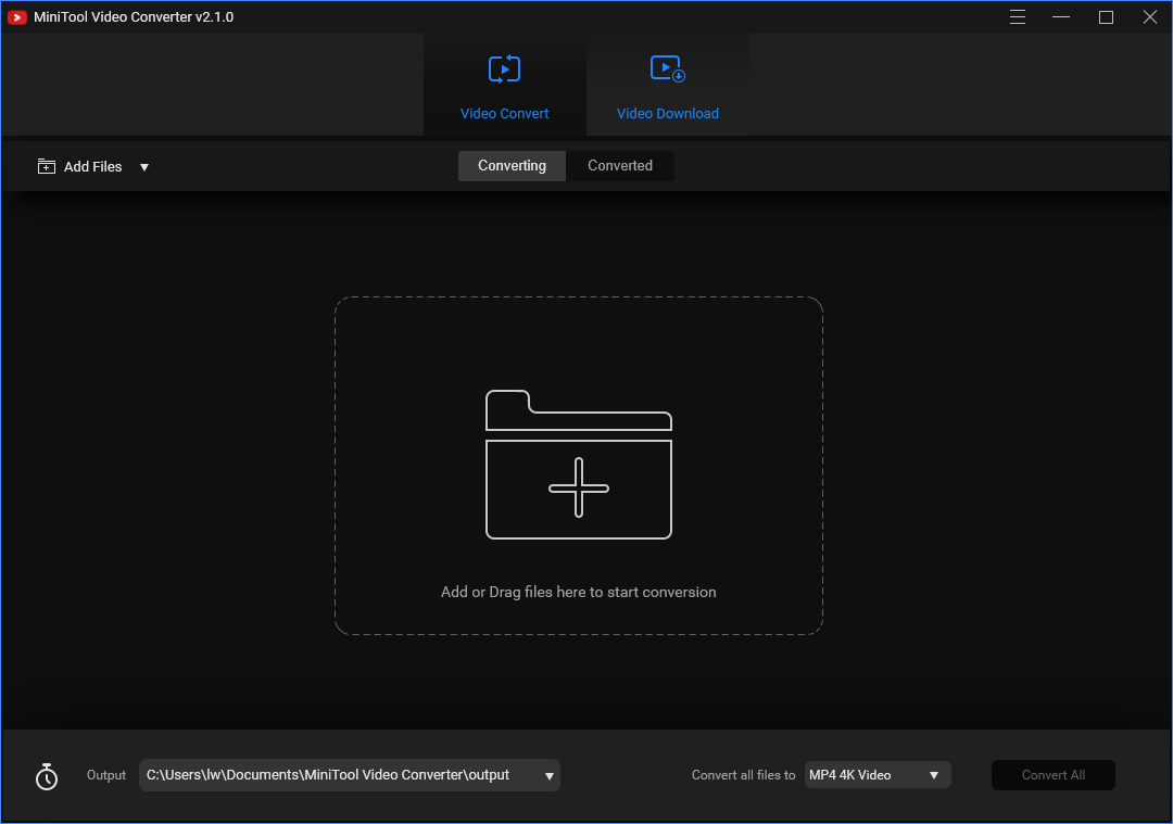 main interface of MiniTool Video Converter