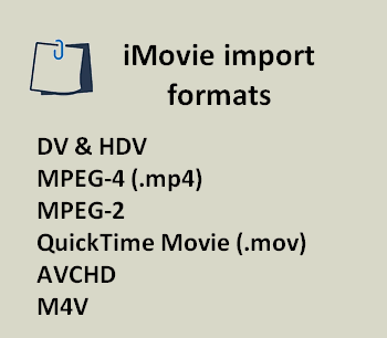 iMovie import formats