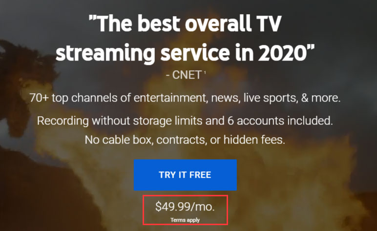 YouTube TV costs $49.99/month