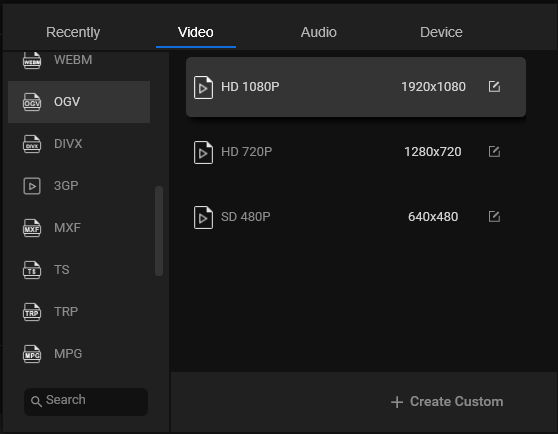 change the output video resolution