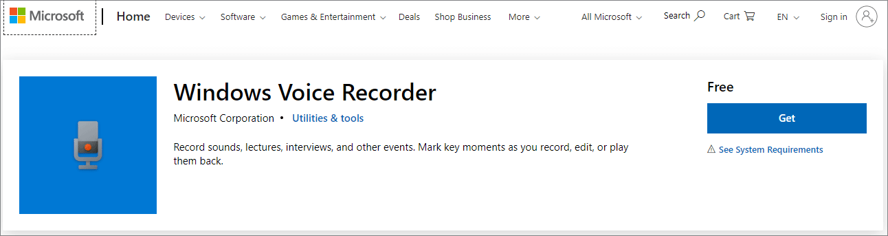 Windows Voice Recorder download