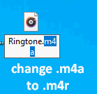 Change file extension to .m4r