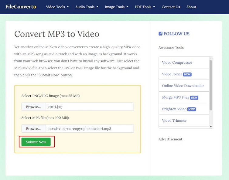 convert MP3 to MP4 online