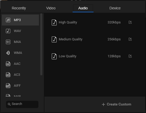 choose MP4 and the output quality