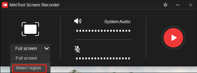 choose recording area