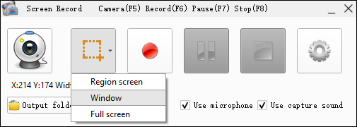 choose recording window