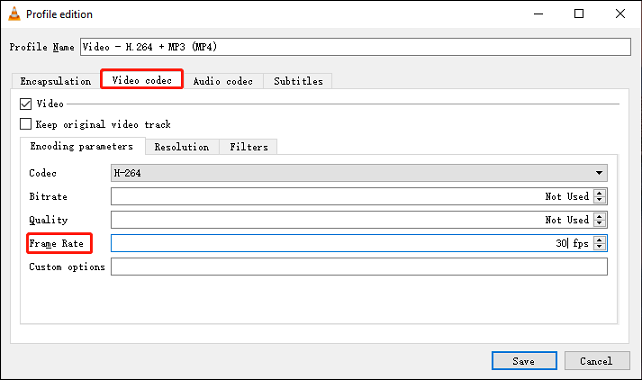 type your desired frame rate