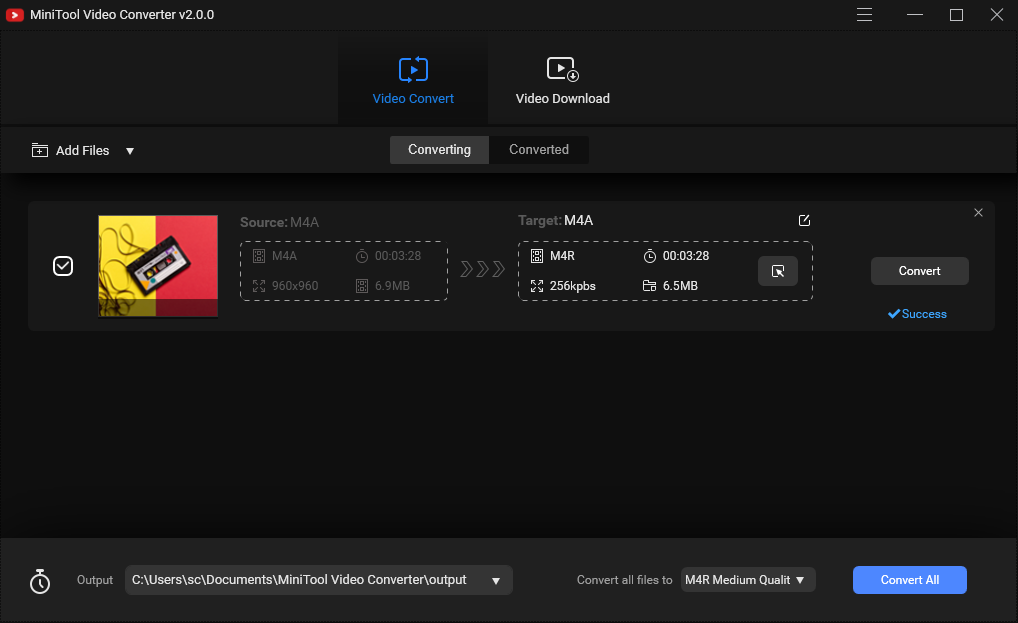 M4A to M4R How to Convert M4A to M4R for Free? MiniTool Video Converter