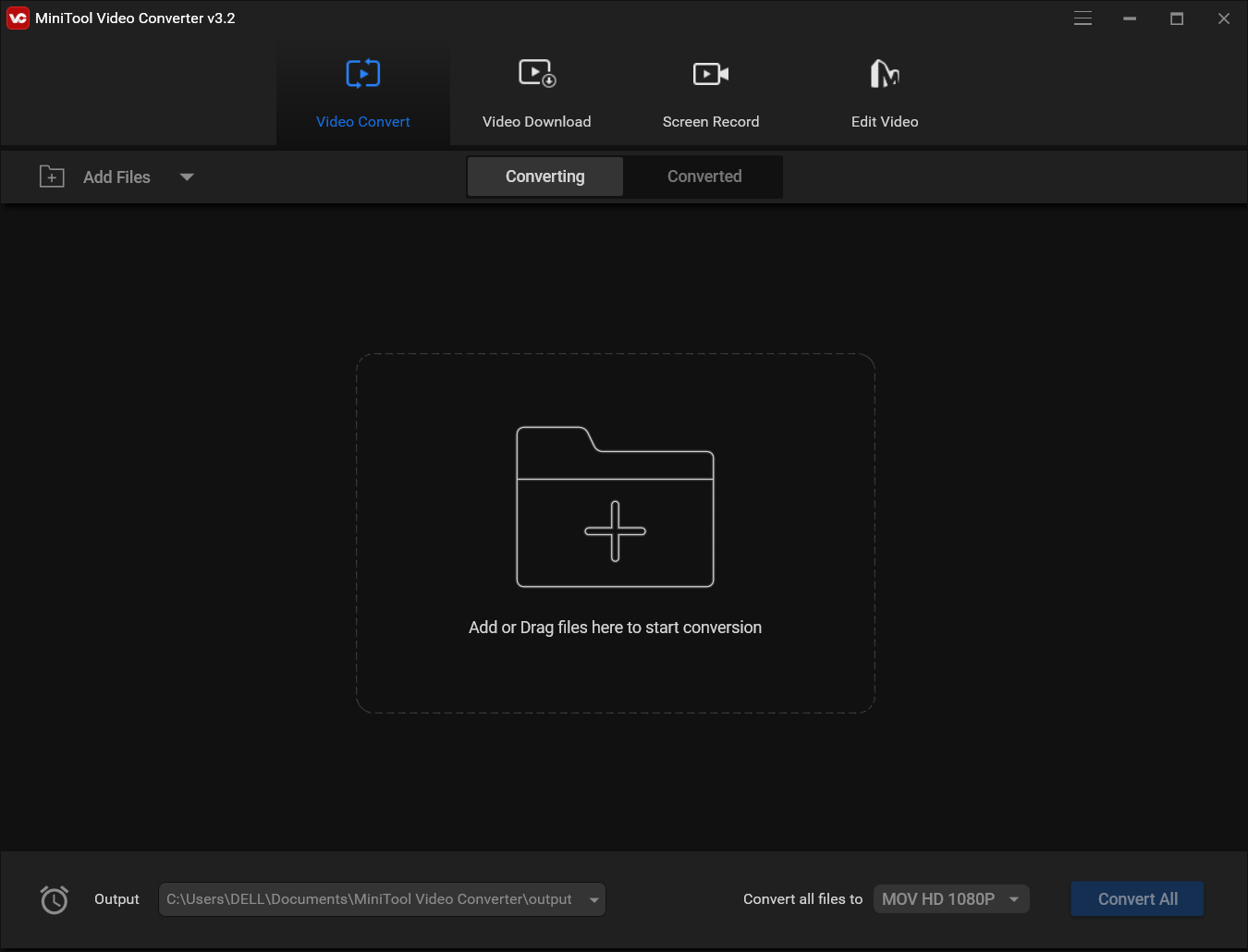 The interface of MiniTool Video Converter