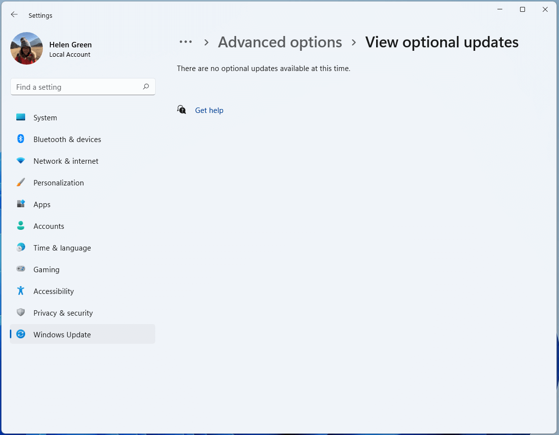 view optional updates