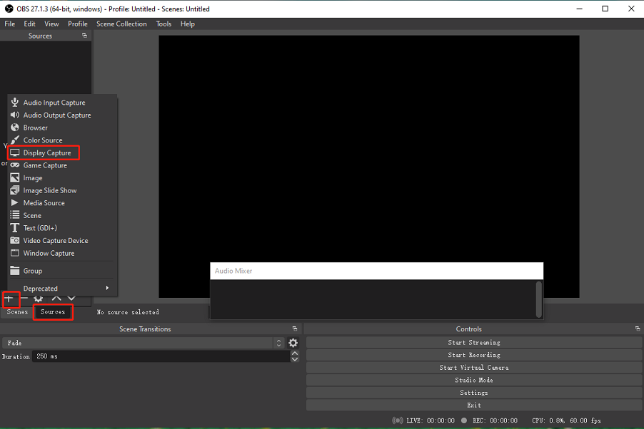 how to capture full screen obs